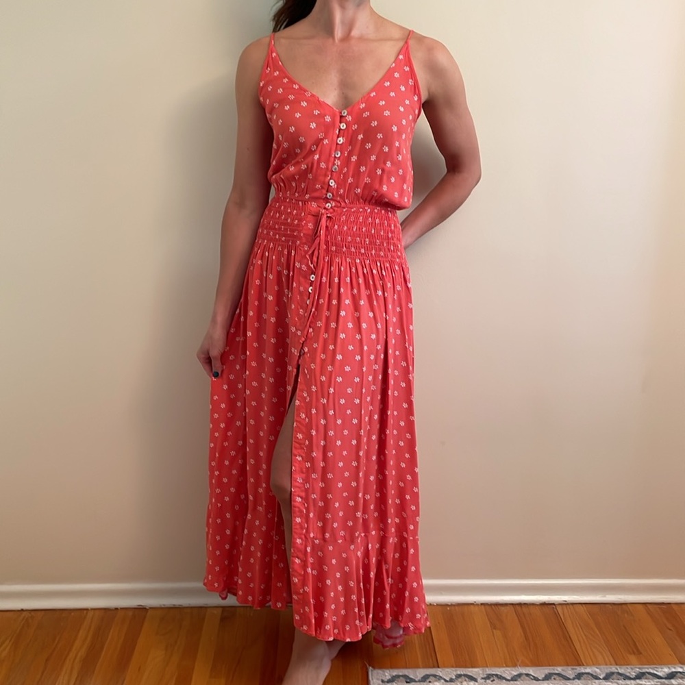 Vici Floral Button Front Maxi dress